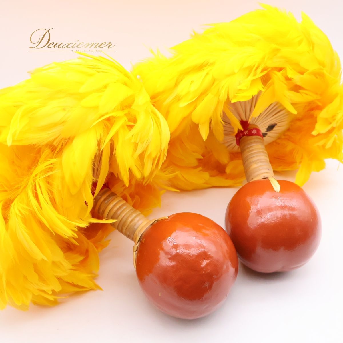 フラダンス用 ウリウリ 脱着式 羽のみ 赤×黄 フラダンス用ウリウリ 赤