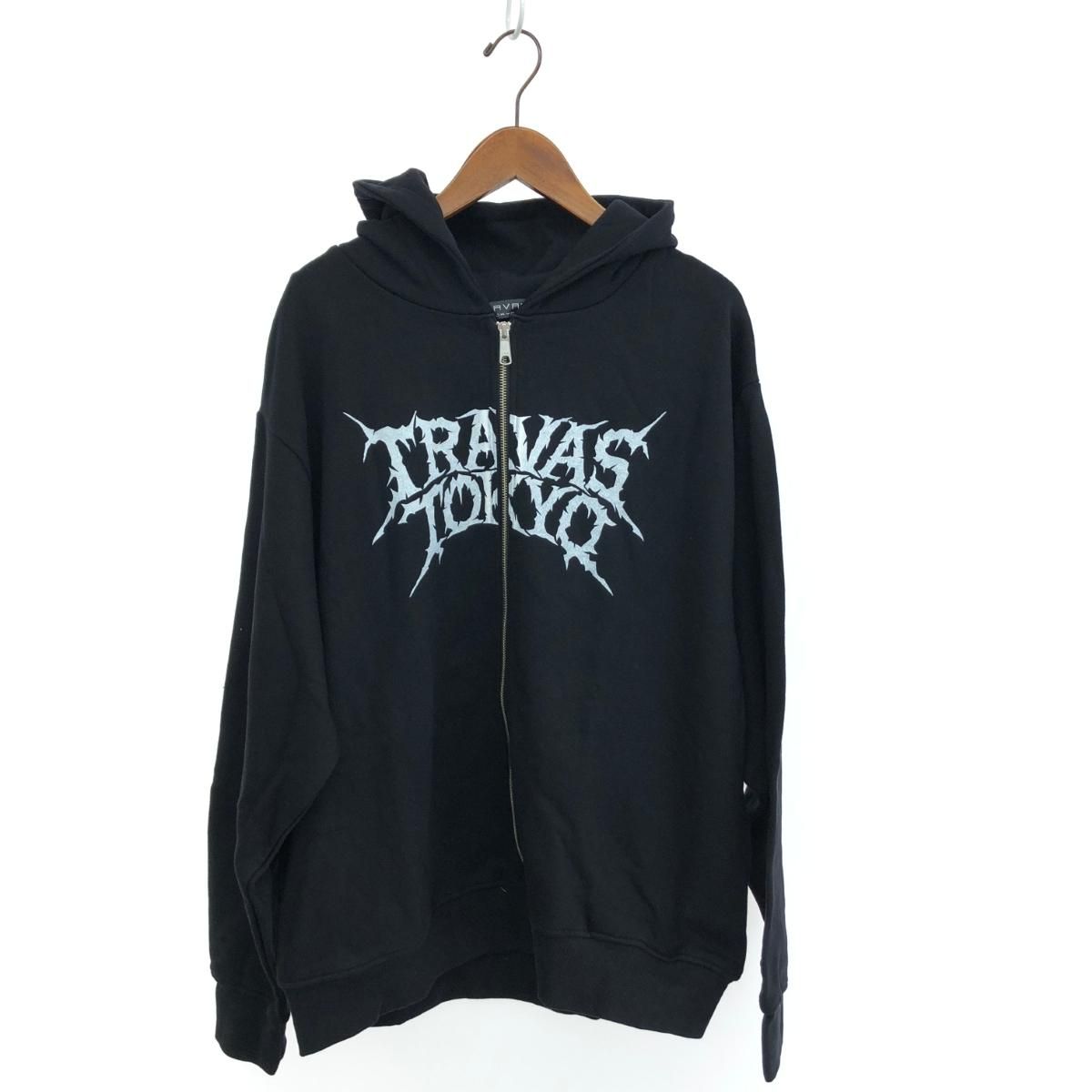 【廃盤品】TRAVAS TOKYO クマ　安全ピンZIPパーカー　ブラック TRAVAS TOKYO パーカー 「TRAVAS TOKYO/トラバス トーキョー