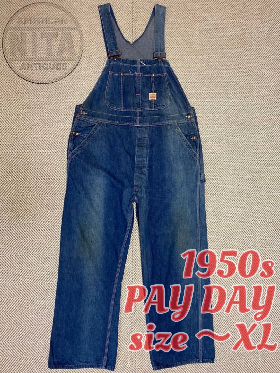 最初の 50s vintage ビンテージ オーバーオール ペイデイ PAYDAY