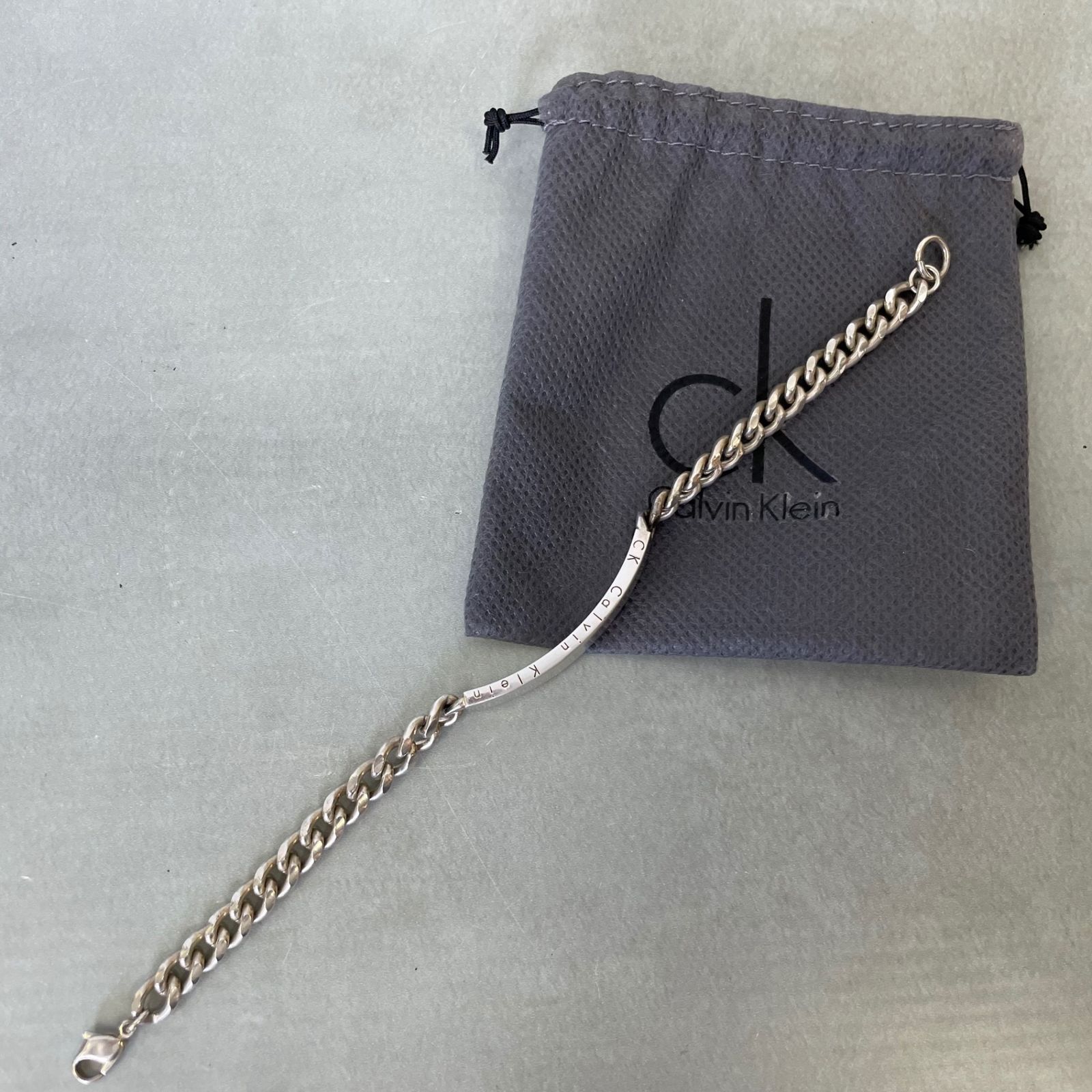 SILVER925シルバー925チェーンブレスレットカルバンクライン Calvin Klein カルバンクライン ブレスレット シリンダー メンズ