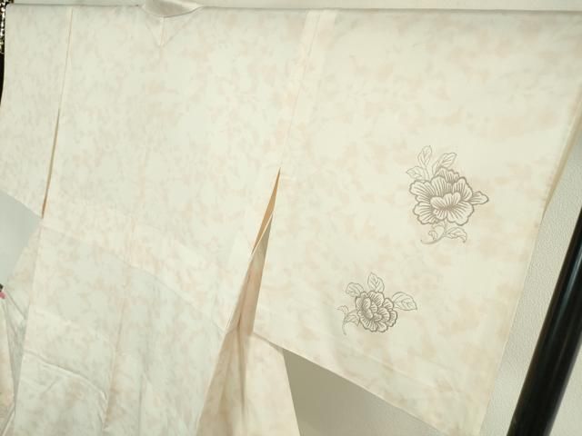 平和屋本店□極上 京都祇園の老舗 ぎをん齋藤 訪問着 単衣 枝花文 銀彩