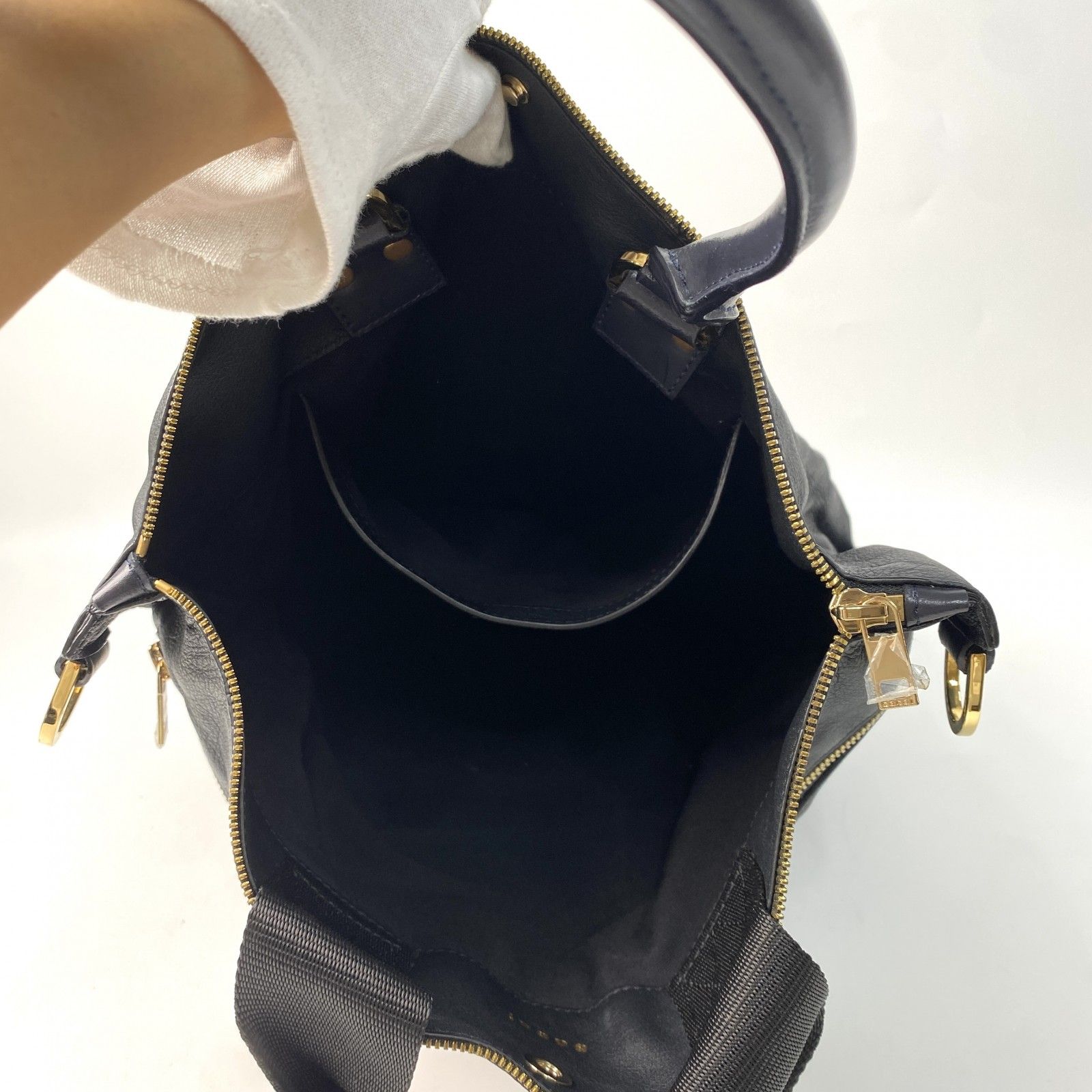 定価9.8万 サカイ sacai メンズ レザー トートバッグ ブラック