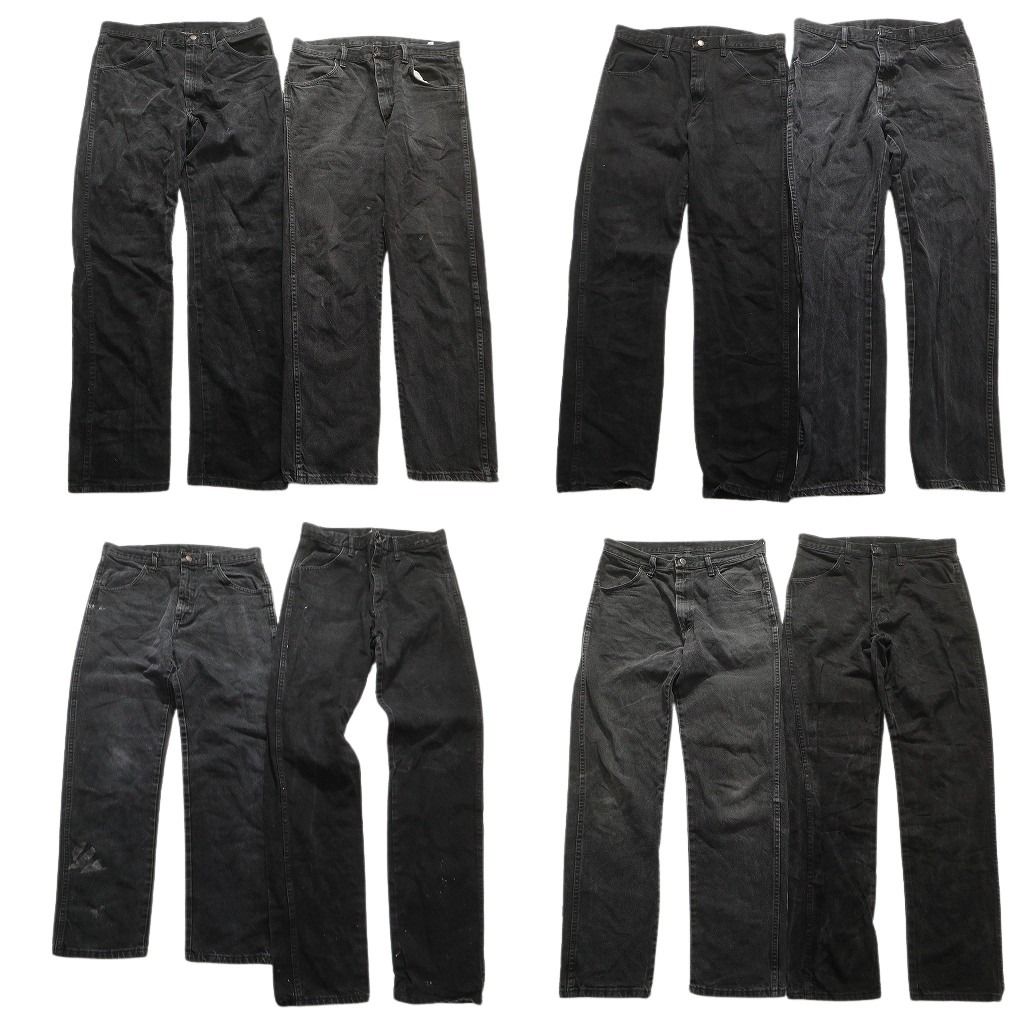 古着卸 RUSTLER ラスラー ブラックデニム パンツ 8枚セット メンズ 32 |33 |34 |36 アメカジ フェード 古着 NA5885