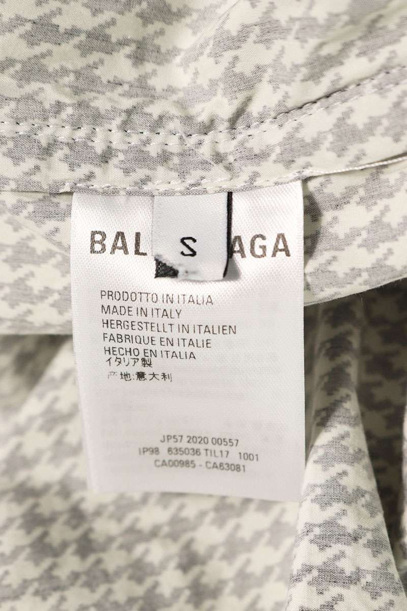 バレンシアガ 635036 TIL17 ハウンドトゥースチェックトラックロング  