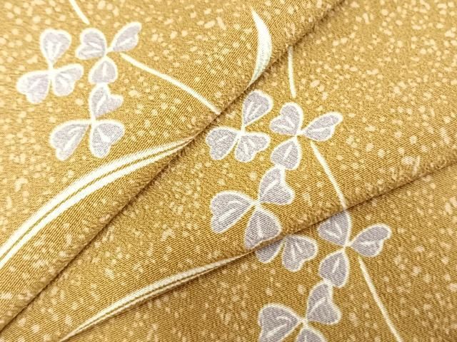 平和屋着物▽小紋 単衣 草花文 洗える着物 AABC0302fy