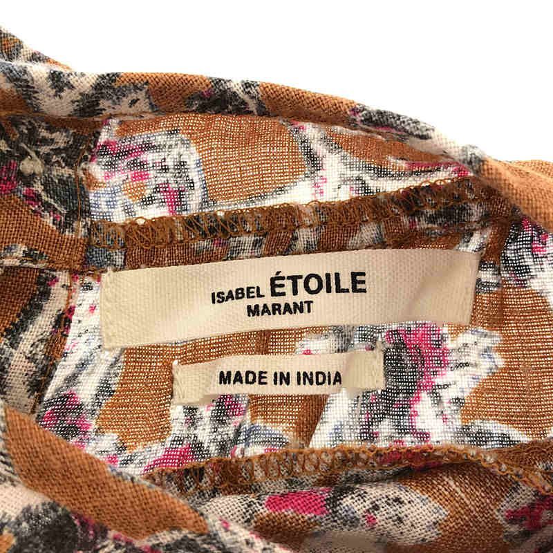 【美品】  ISABEL MARANT ETOILE / イザベルマランエトワール | TAUREN リネン プルオーバー ブラウス | 38 | キャメル/ピンク/ホワイト | レディース 美品】 ISABEL MARANT ETOILE / イザベルマランエトワール