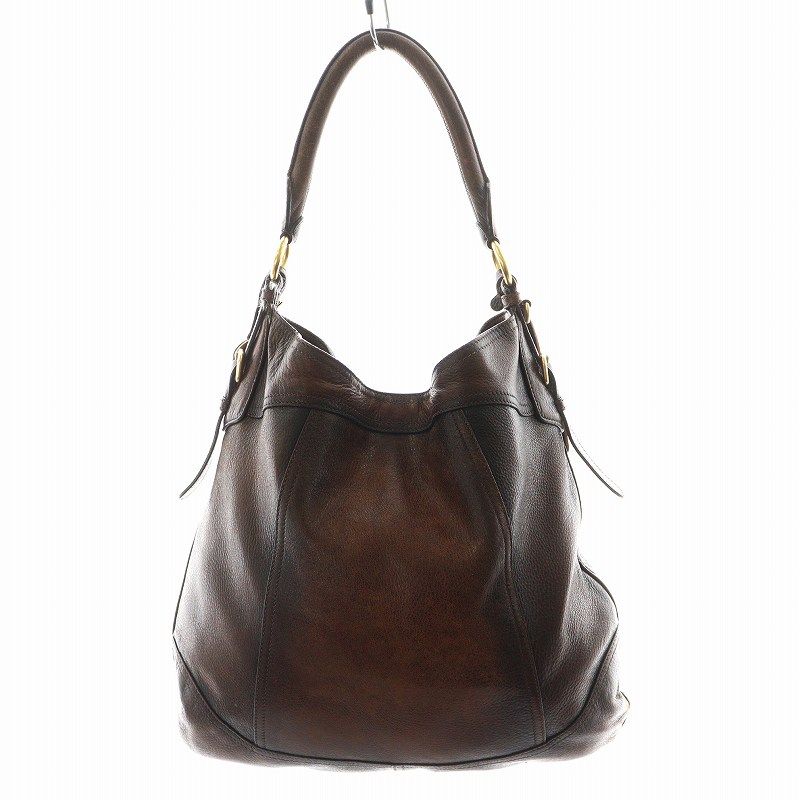 プラダ PRADA ワンショルダーバッグ ロゴ レザー 茶 ブラウン
