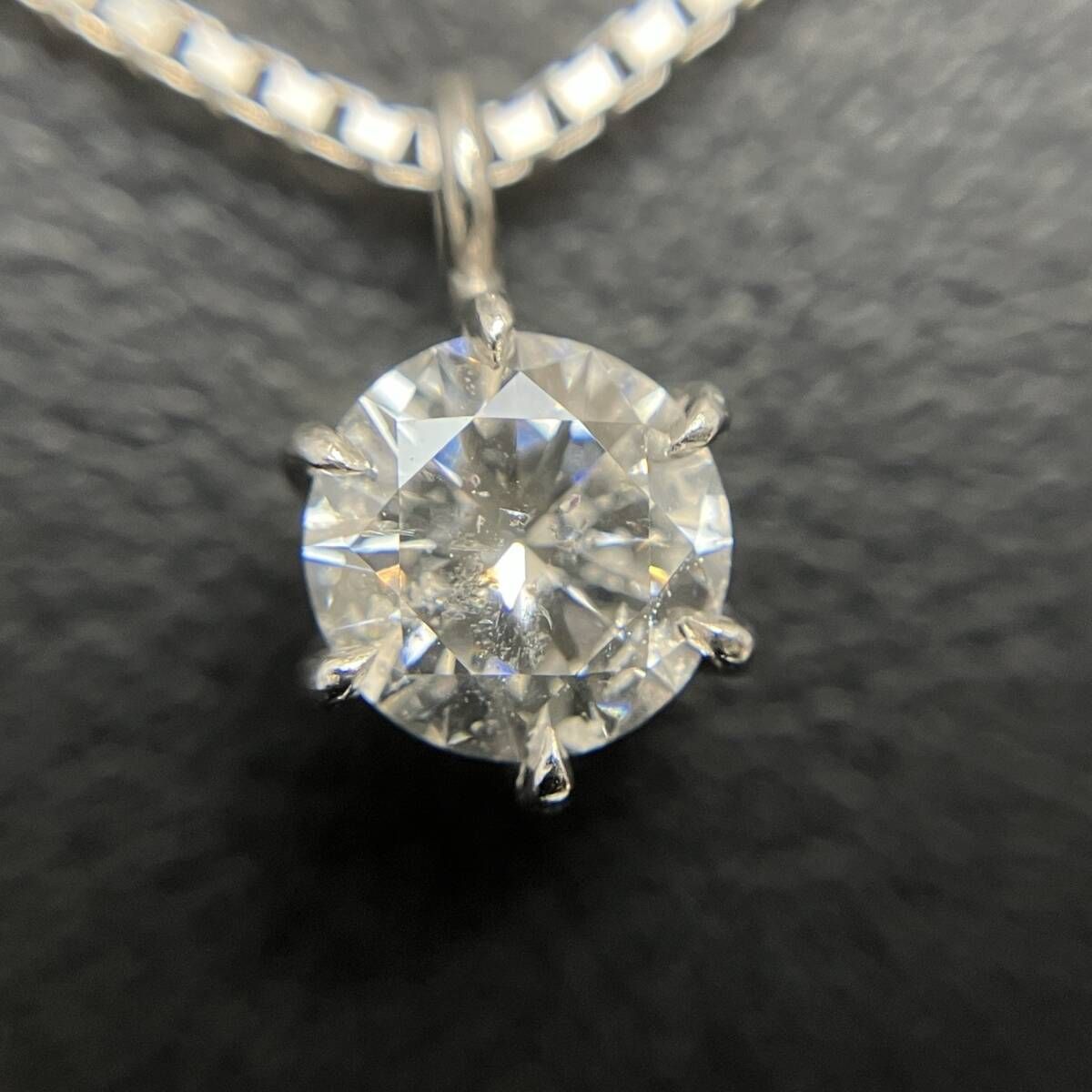 pt850 ネックレス ダイヤモンド 鑑定済み 40cm アジャスター付き 鑑定書付き 天然ダイヤモンド 0.381ct デザイン ネックレス