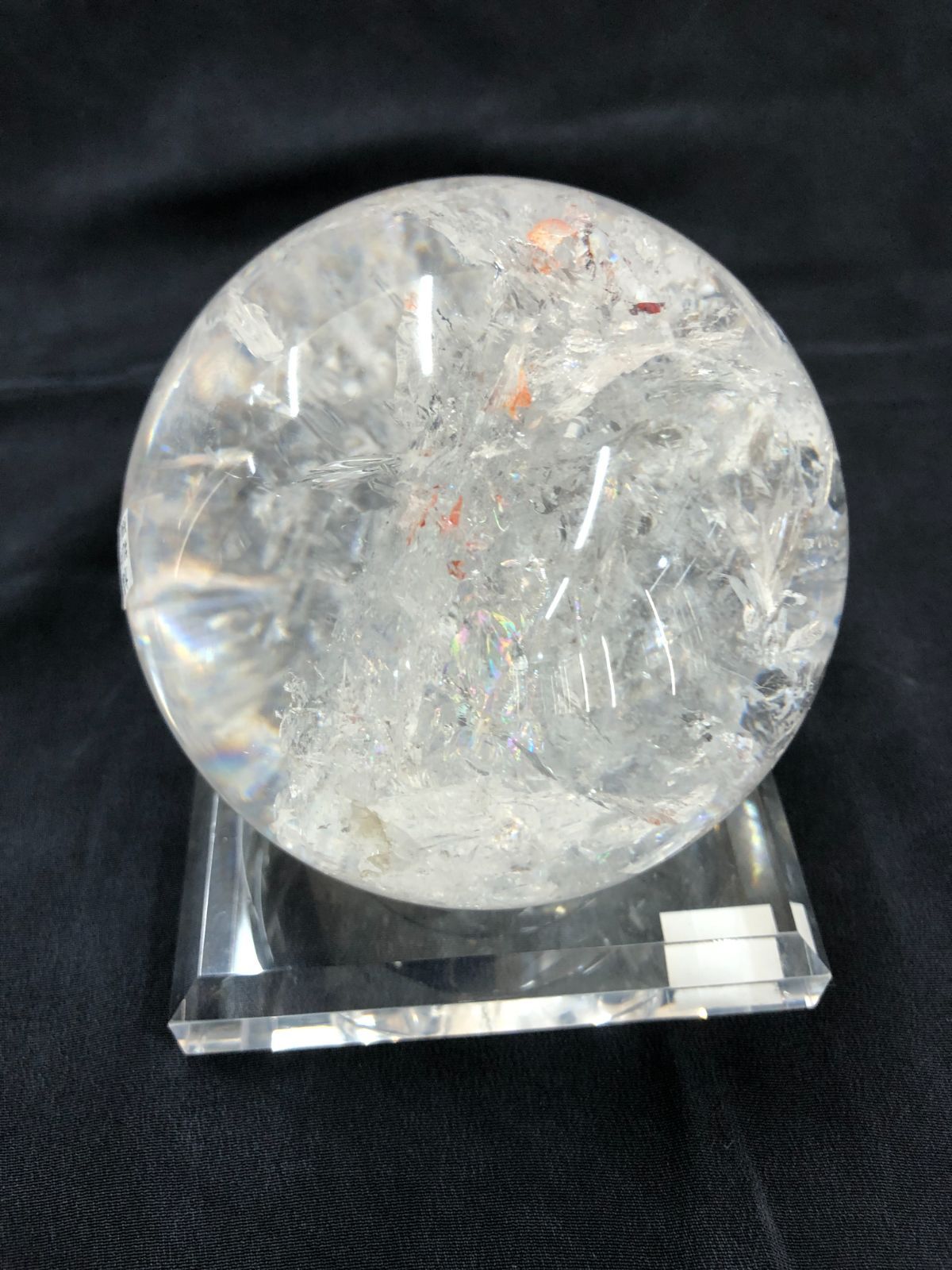 天然レインボー水晶丸玉