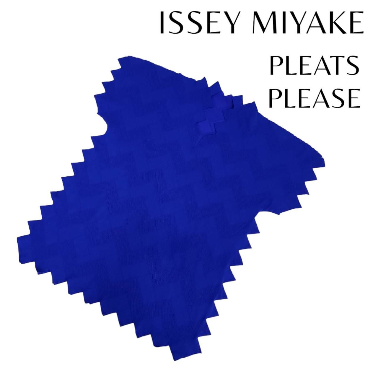 ISSEY MIYAKE PLEATS PLEASE イッセイミヤケ プリーツプリーズ ギザギザ カットソー ブルー トップス ブランド 古着 レディース 半袖