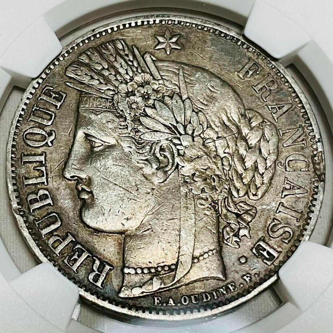 セレス女神 フランス 5フラン 大型銀貨 1849 NGC XFDETAILSフランス