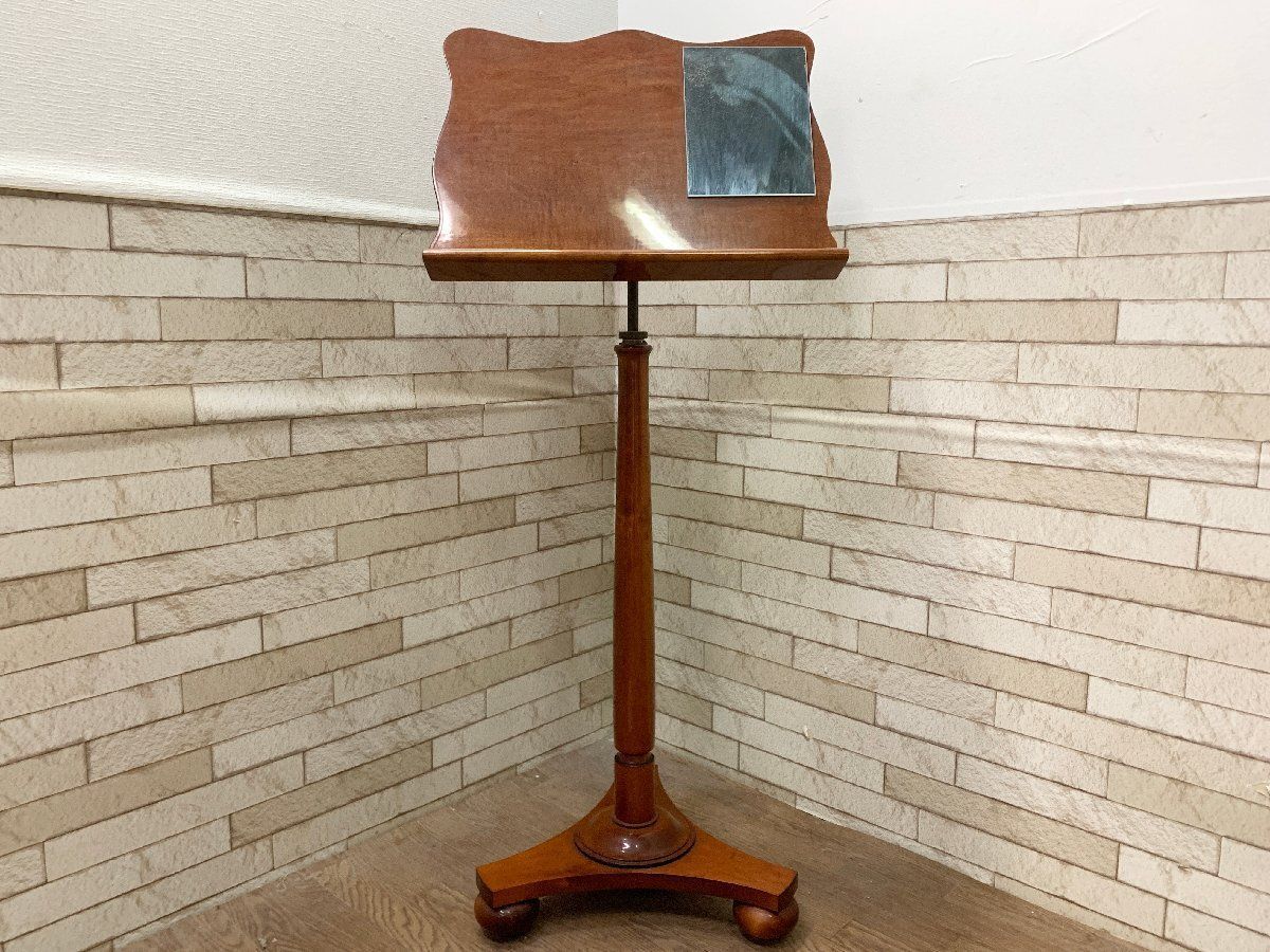 イタリア製 Saki 楽譜台 鏡付き 譜面台 木製 アンティーク 案内板 スタンド 楽譜置き ミラー レトロ 畑914