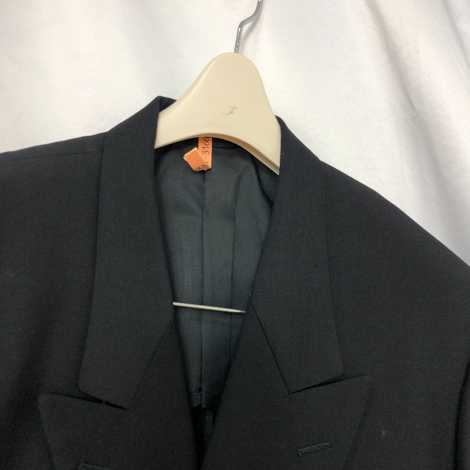 美品】LONNER メンズスーツ上下セット ブラック 3L ロンナー