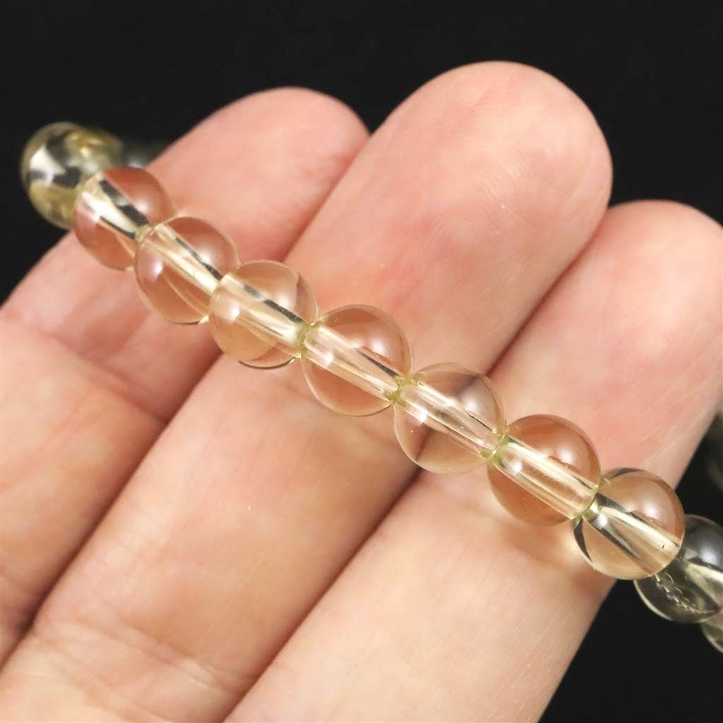 天然シトリン 非加熱 無処理 7mm玉ブレスレット 12.8g 【榎本通商37988