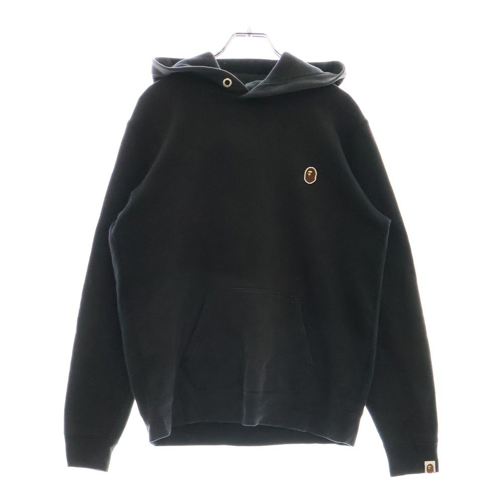 A BATHING APE アベイシングエイプ ロゴワッペン プルオーバーパーカー ブラック 001PPF802004X