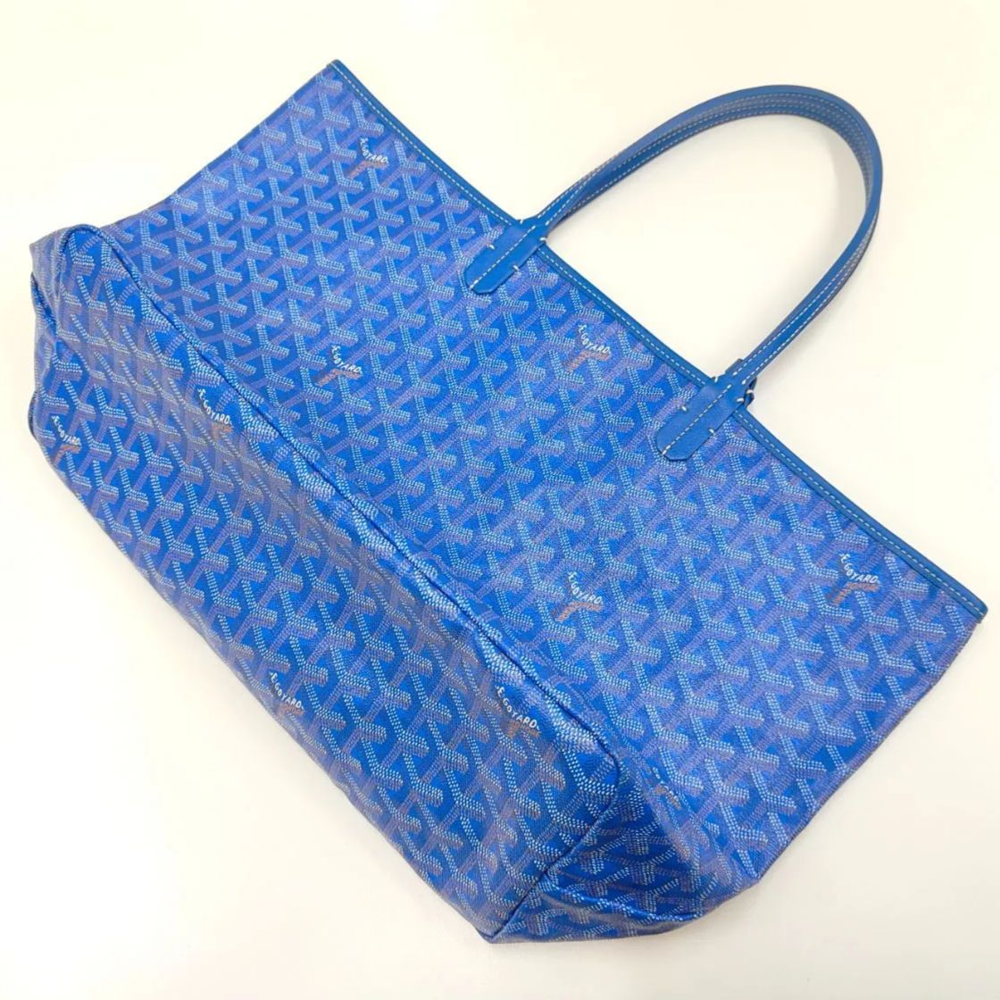 Goyard サンルイ　PM スカイブルー 極美品 ほぼ未使用に近い】GOYARD ゴヤール サンルイPM トート