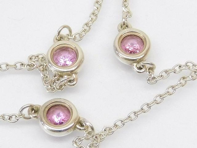 美品 ティファニー ピンクサファイア 枠込み4.5mm ブレスレット