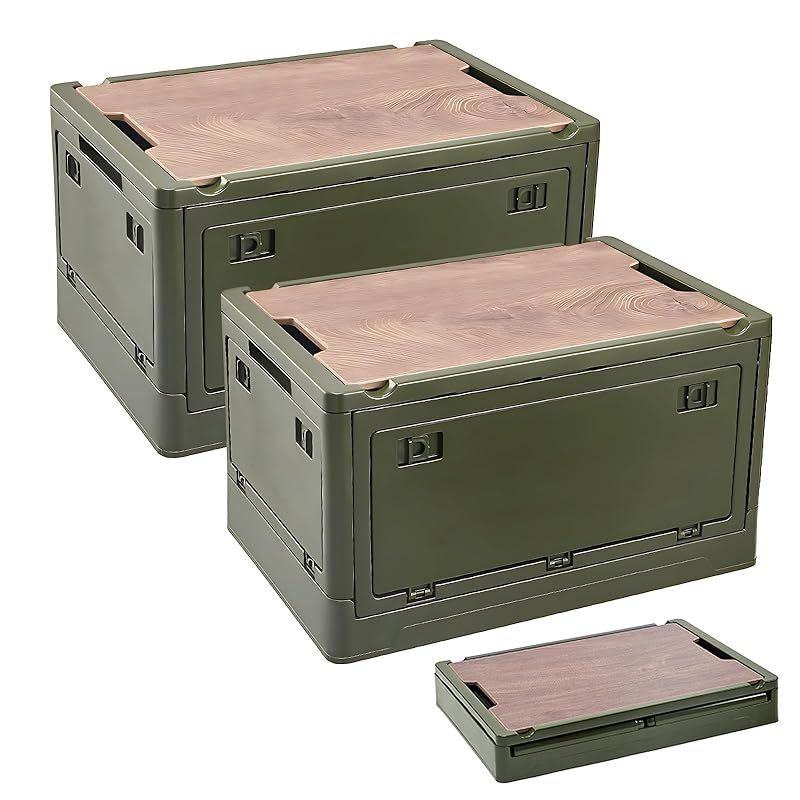 RULAYMAN 折りたたみ 収納ボックス 55L アウトドアテーブル 蓋付き 積み重ね 全方向から取り出せる 衣類 布団 おもちゃ 小物 収納大型 プラスチック キャスター付き 組立簡単 防カビ 防湿 厚み 強い耐荷重 大容量 家庭用 車用 ア