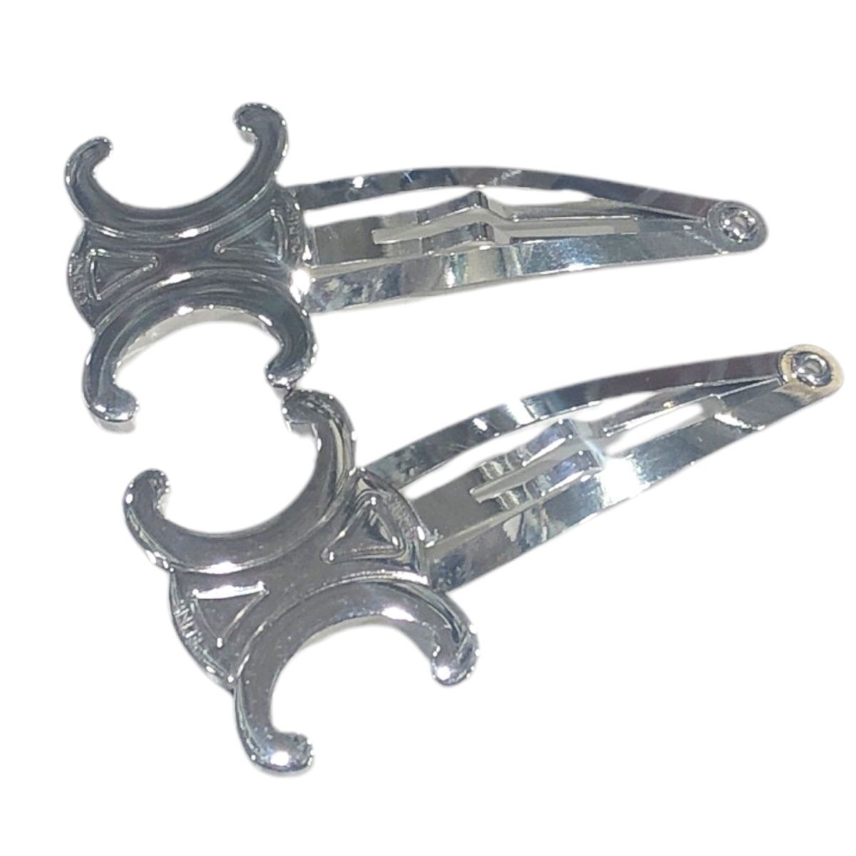 CELINE セリーヌ トリオンフ スナップ ヘアクリップ ヘアピン シルバー