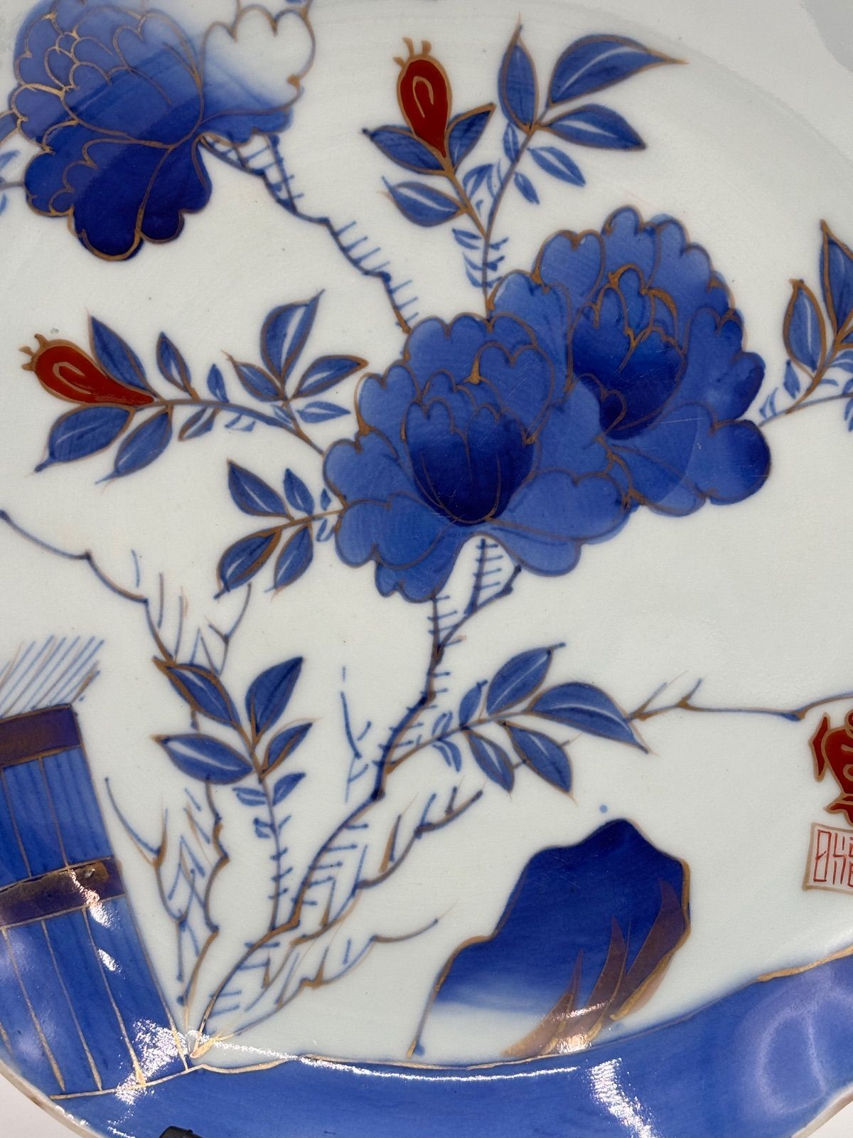 古伊万里　色絵　金彩　瓶　徳利　瓜稜　牡丹図 古伊万里 金襴手 獅子に牡丹図 四方角向付