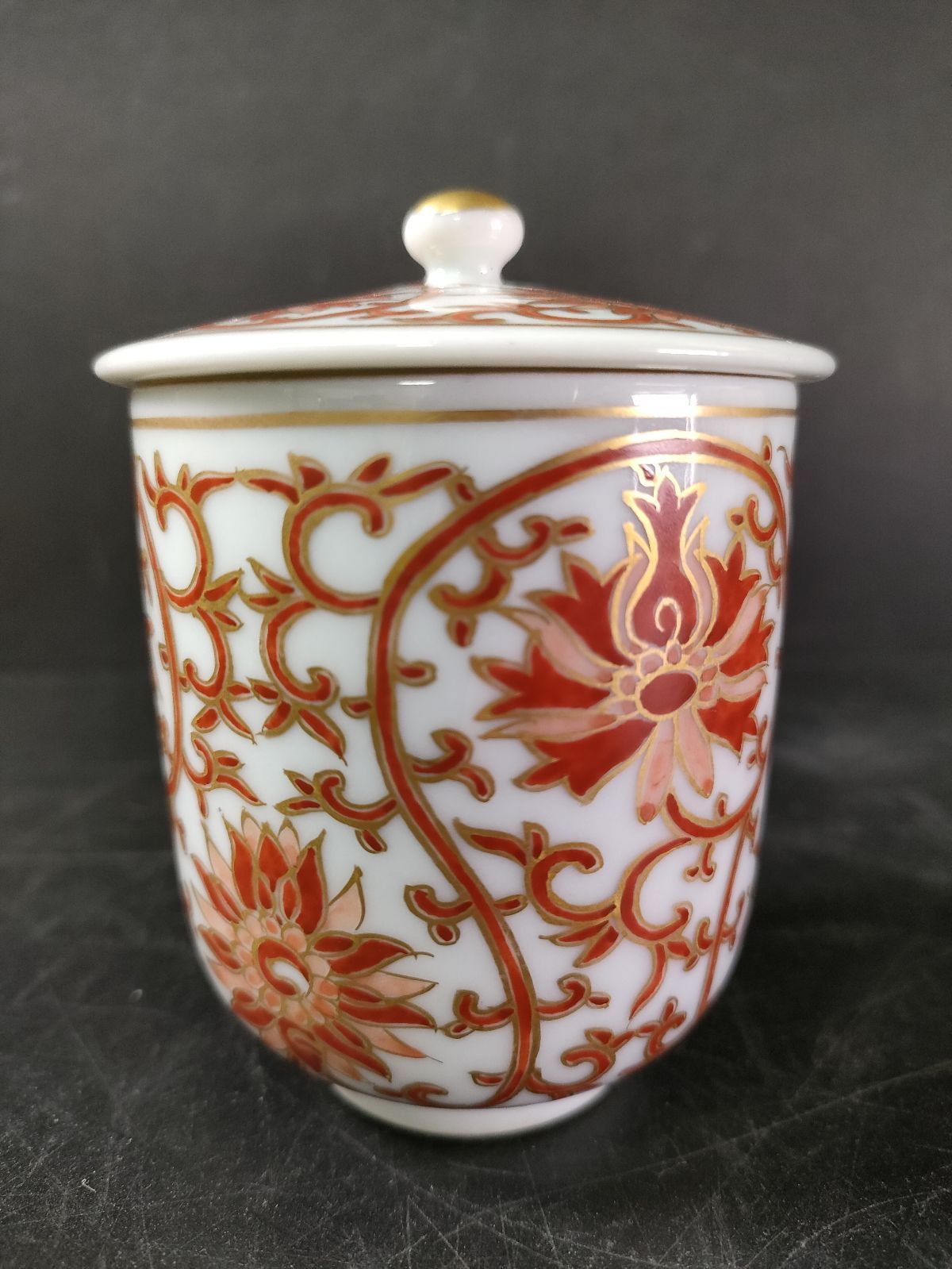 造|陶々軒|赤絵湯呑5客|共箱|煎茶碗|煎茶器|湯呑|茶碗|茶器|カップ|蓋付湯呑