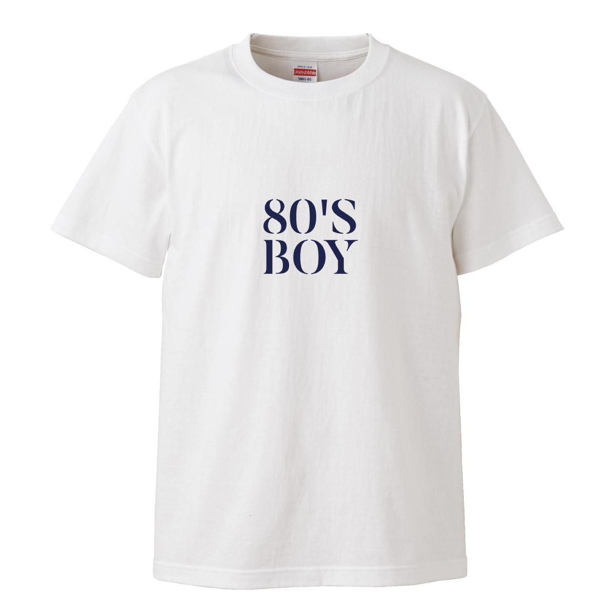 Tシャツ メンズ 半袖 白 ホワイト 80'S BOY ロゴT シンプル 大人