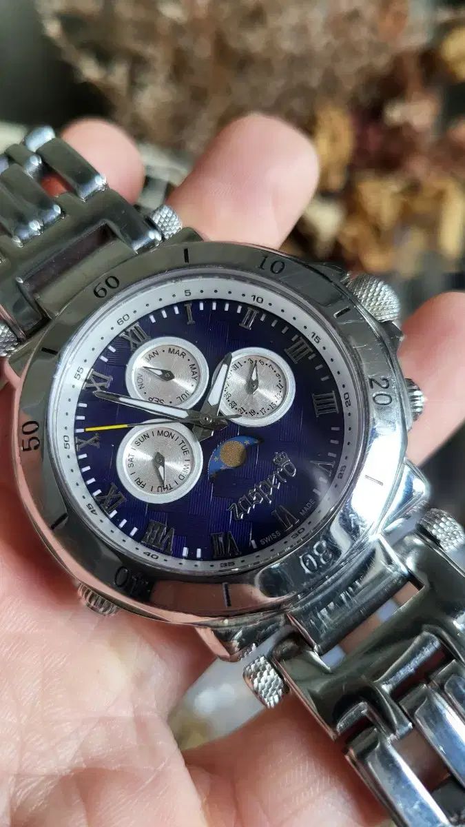 ZASPERO ザスペロ 時計 ムーンフェイズ スチール メタル