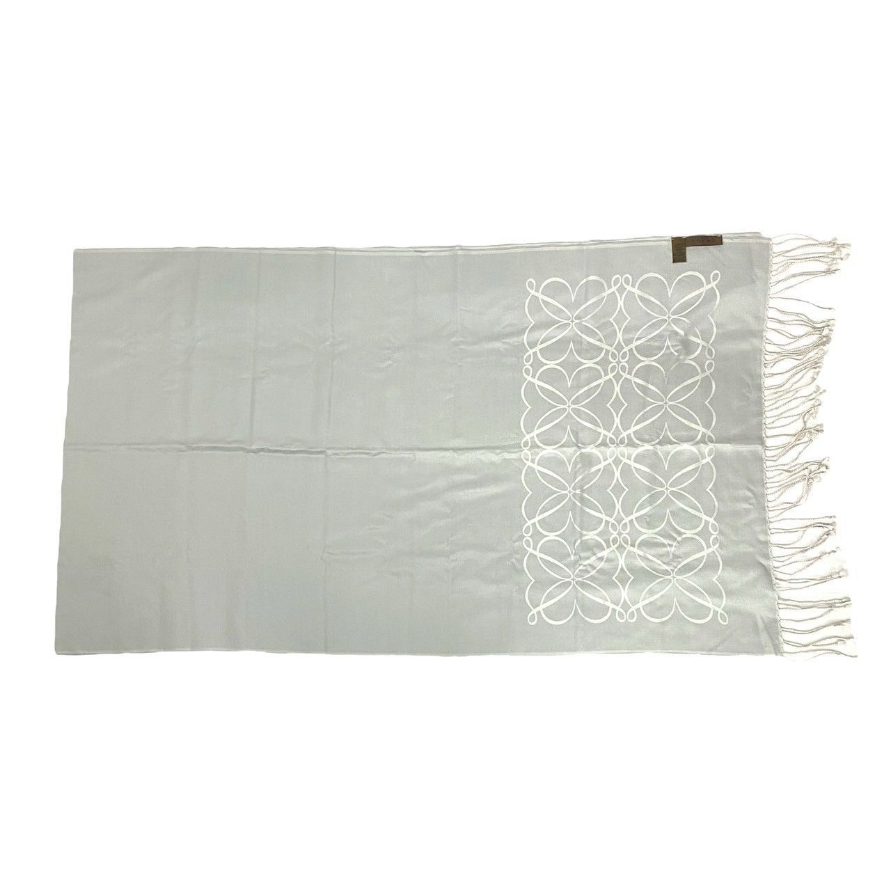 M【LOEWE】アナグラム SILK/シルク 100% ストール ライトグレー ストア