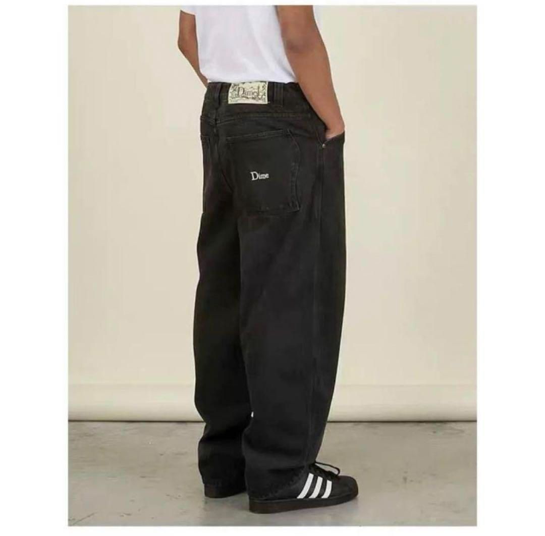 Dimeダイムバギージーンズ デニムパンツWASHED BLACK ブラックS