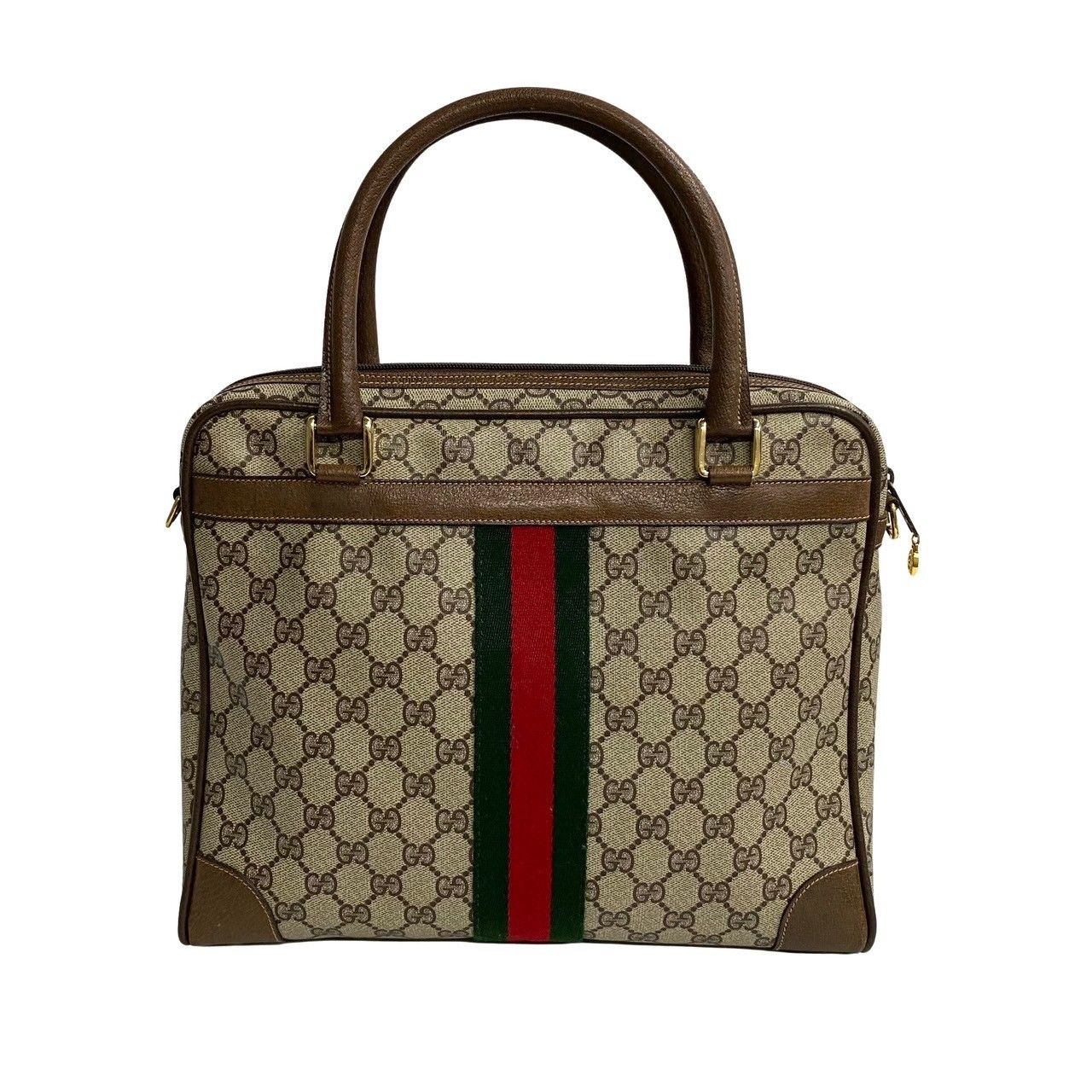 極 美品 GUCCI オールドグッチ シェリーライン GG ロゴ 金具 レザー 2way ハンドバッグ ビジネスバッグ ショルダーバッグ A4収納可  87461 - メルカリ