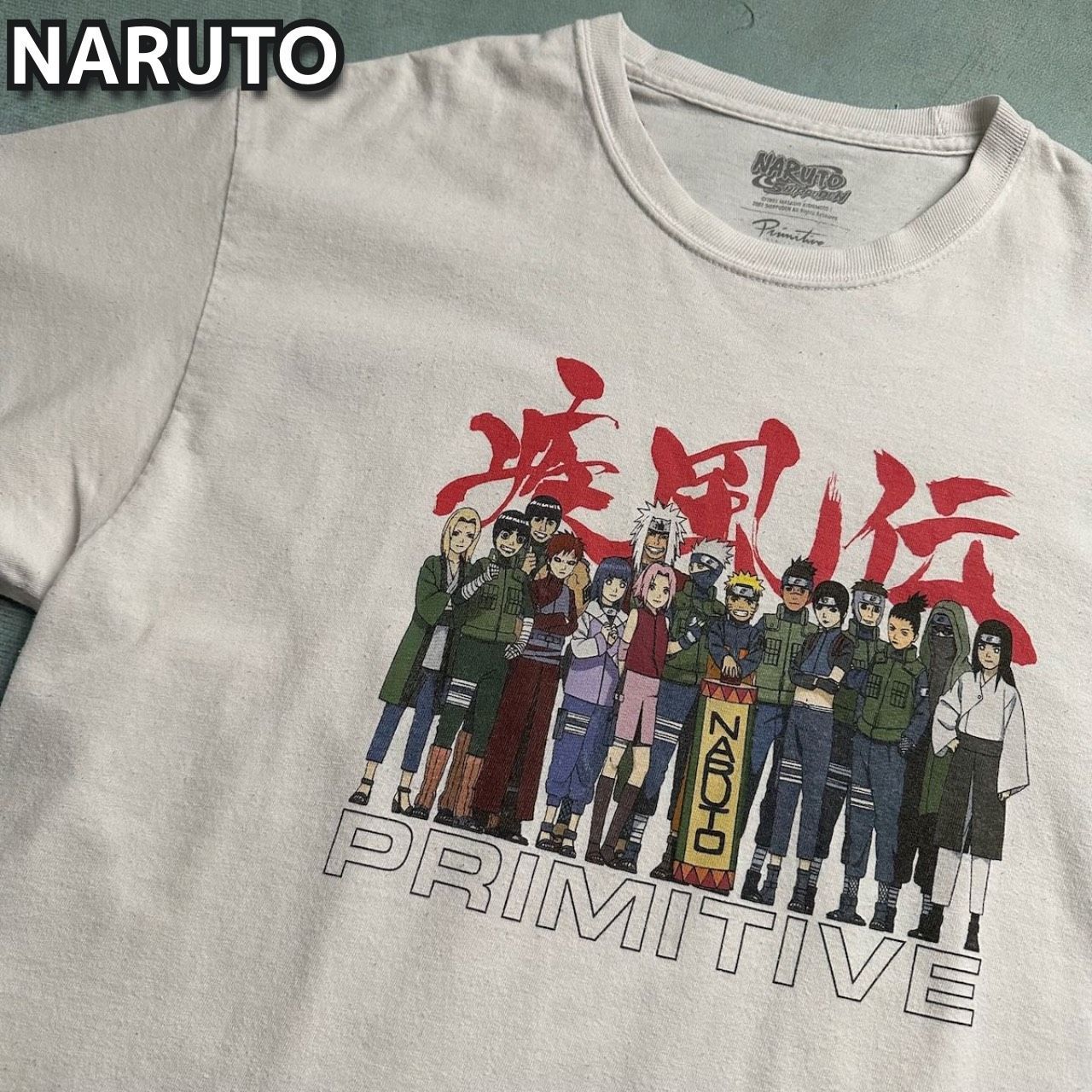 NARUTO ナルト疾風伝 全員集合 アニメTシャツ 白 L 古着 - メルカリ