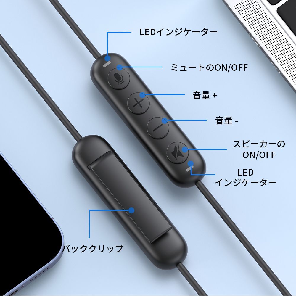 【新発売 | 2年保証 | 日本正規品】 EMEET HS50 ヘッドセット 有線 USBヘッドセット 通話 ENC ノイズキャンセリング 270度回転 オーバーイヤー ケーブル長さ2m 音量調節 ミュート機能 軽量 Web会議 テレワーク USB-A/C接続