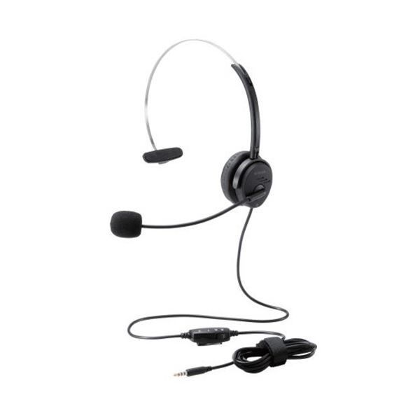 まとめ エレコム 片耳オーバーヘッドタイプヘッドセット 約1.8m ブラック HS-HP29TBK 1個 ×3セット