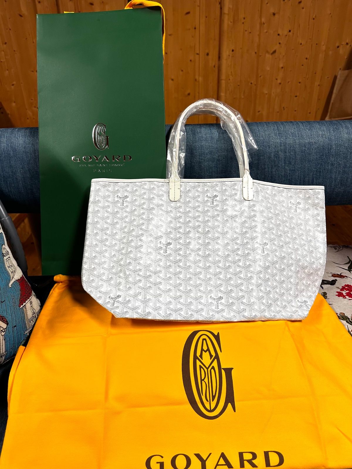 ゴヤール サンルイ トートバッグ ホワイト ポーチ付き ゴヤール GOYARD