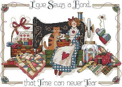 クロスステッチ刺繍キット Awesocrafts クリスマスくま花猫鳥クッションねこ 図柄印刷 DIY 初心者ホームの装飾 Cross Stitch (愛)