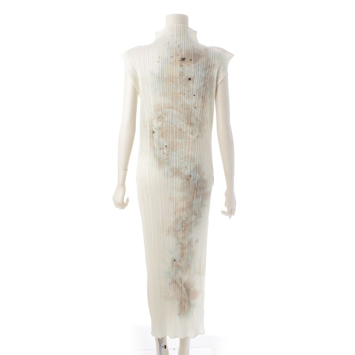 プリーツプリーズ イッセイミヤケ CAI GUO QIANG 蔡國強 ドラゴン ノースリーブ トップス PP97-JK071 ホワイト系 3【中古】 プリーツプリーズ イッセイミヤケ ゲストアーティスト GUEST