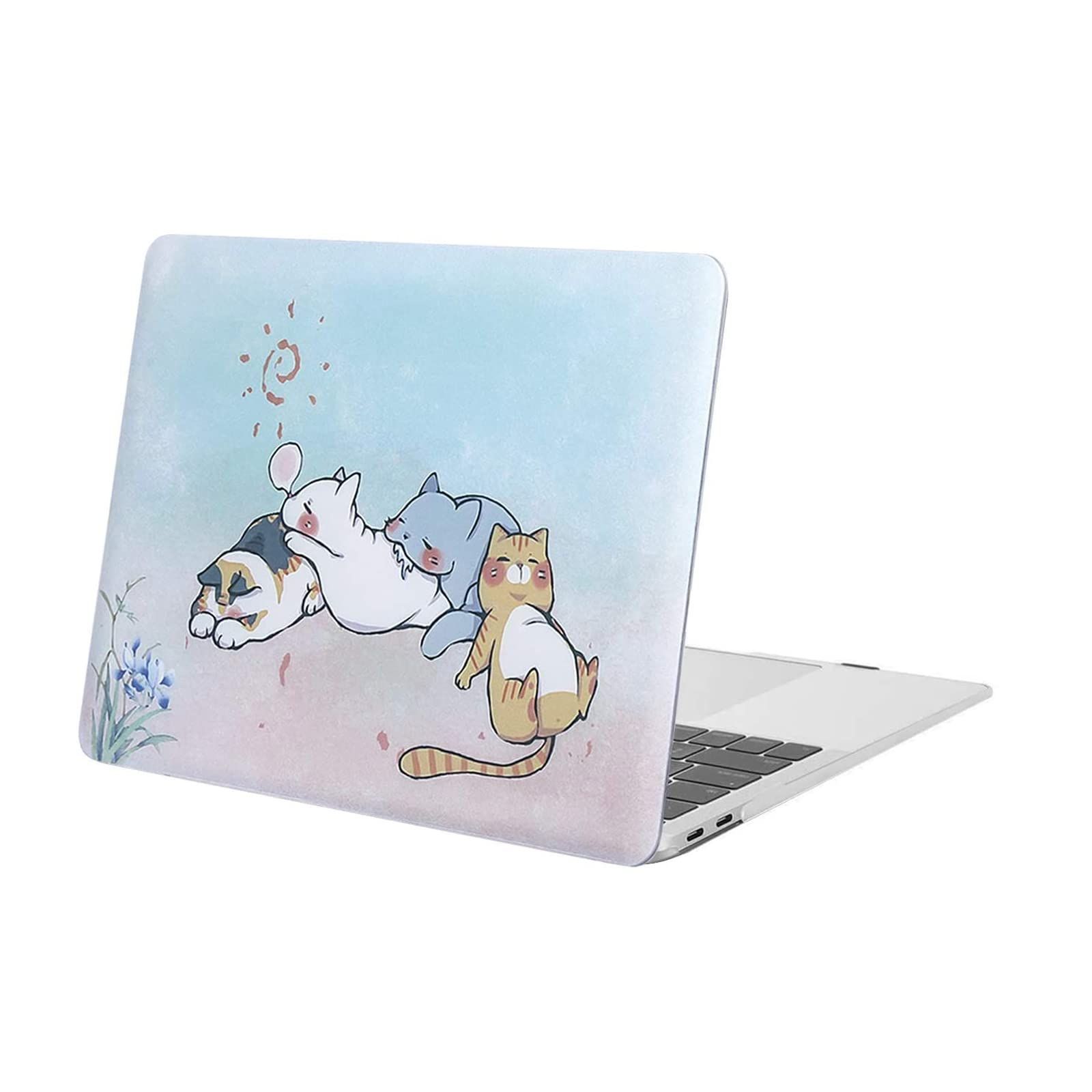 【人気商品】対応機種 MacBook Air 13インチ Retina Display Touch ID付き A2337 M1 A2179 A1932 専用 MOSISO 2022 2021 2020 2019 2018 プラスチック 可愛い猫 ハードケース