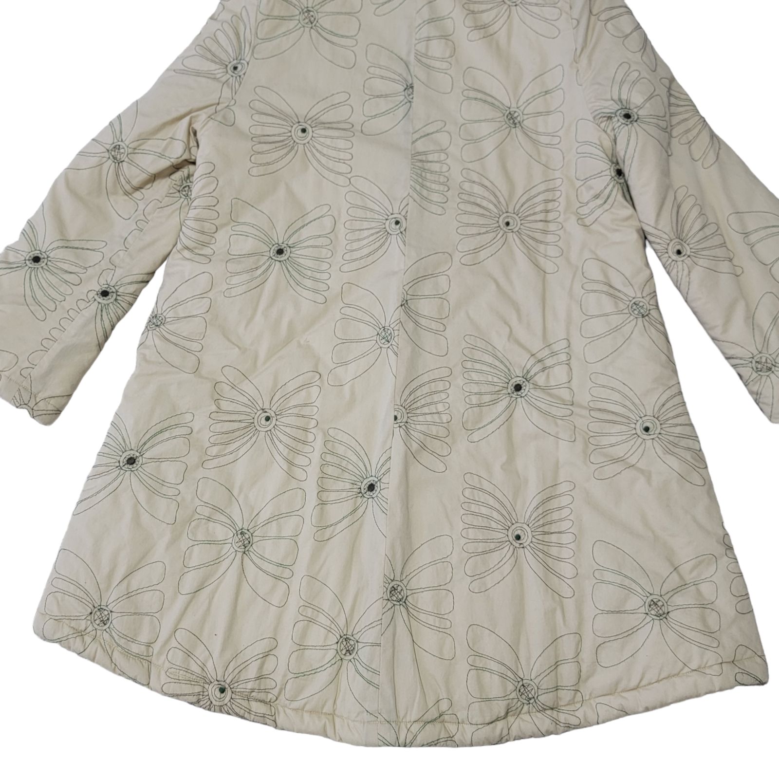 未使用】ホコモモラ Jocomomola 40 花柄刺繍 キルティングコート 中綿