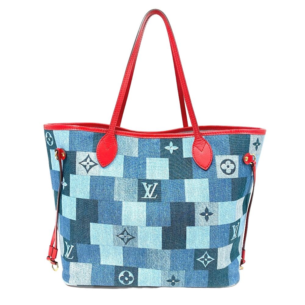 LOUIS VUITTON/ルイヴィトン ビトン M44981 ネヴァーフルMM モノグラムデニム トートバッグ ブルー ユニセックス ブランド