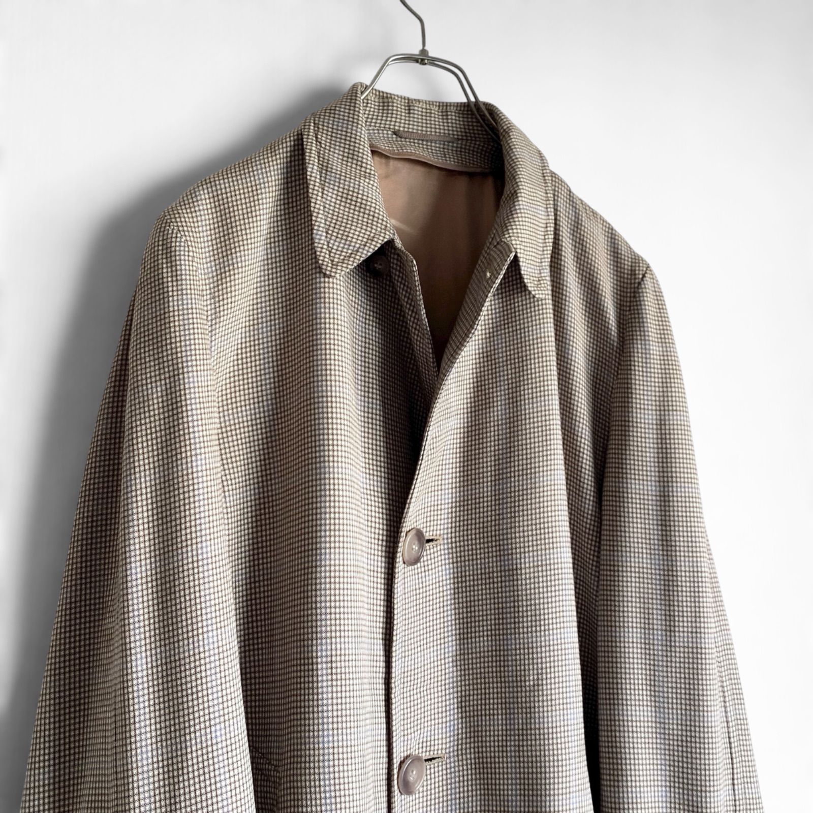 50s60s US ウール ステン コート チェック柄