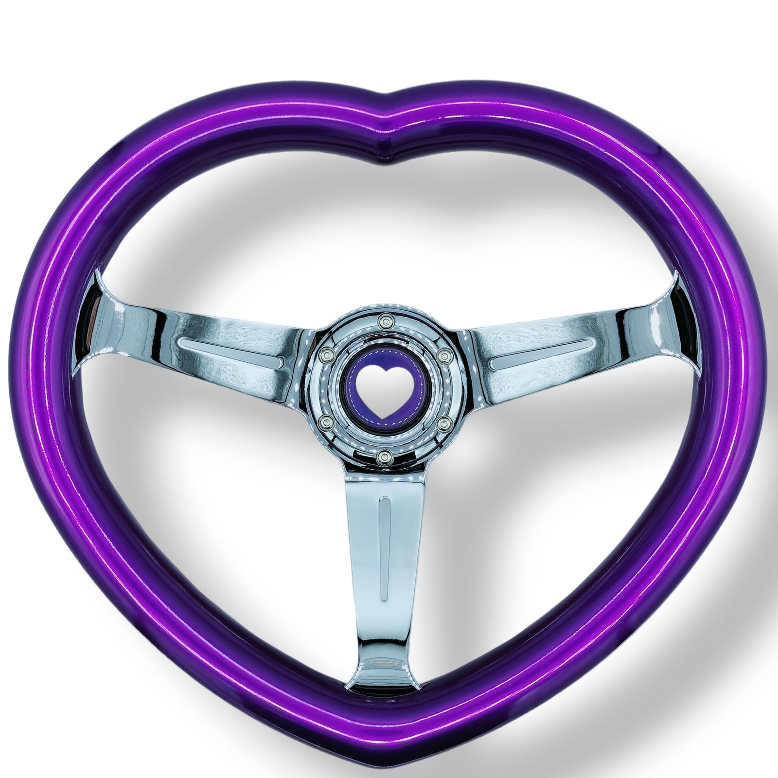 ハート ステアリングホイール ハンドル かわいい 良い (パープル