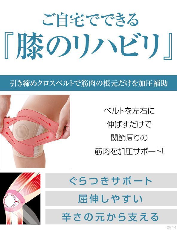 【新品】らくらく温泉ひざサポーター（左右兼用1枚入）ヒザ 関節 膝 サポーター  屈伸運動 サポート ひざ 悩み リハビリ 膝まわり 筋肉 装着  ヒザ 膝