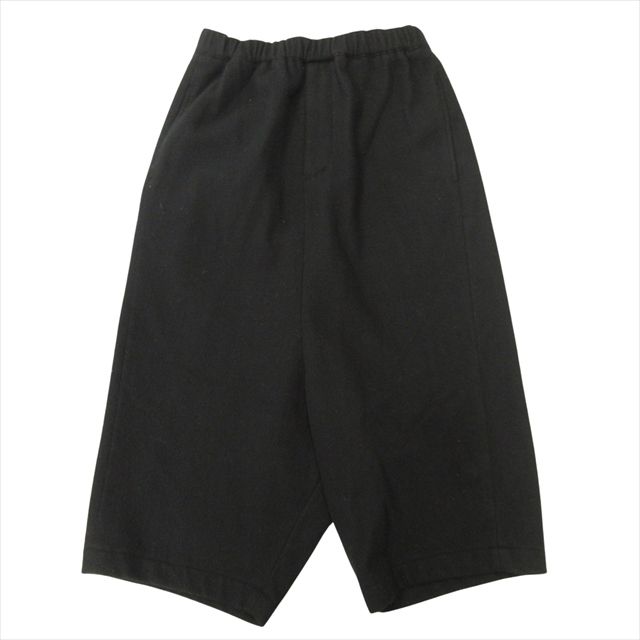 12aw ブラックコムデギャルソン BLACK COMME des GARCONS ウール縮絨 ペンギン パンツ サルエル ワイド クロップド イージー XXS 黒 ブラック メンズ レディース