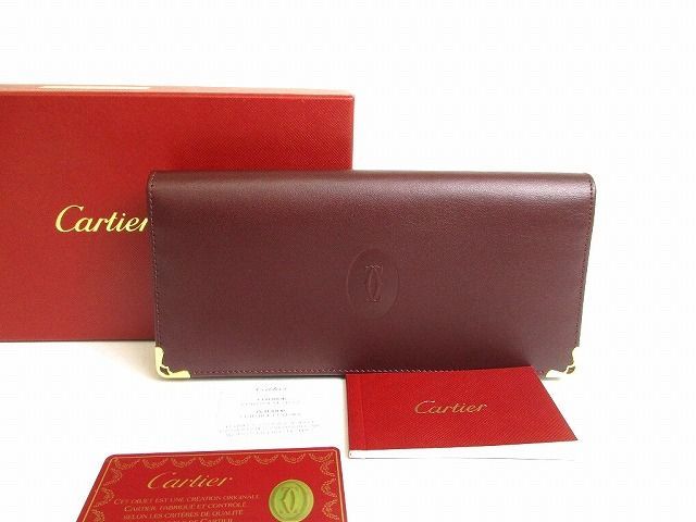 カルティエ Cartier マスト ドゥ カルティエ カーフスキン 2つ折り 長 