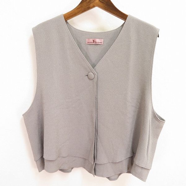 #anc シセンドウ 詩仙堂 ヒトシタムラ ベスト ジレ ロング グレー 黒 ベージュ ちりめん 花柄 レディース [930320] ちりめん 詩仙堂（ファッション）のおすすめ人気商品一覧 通販