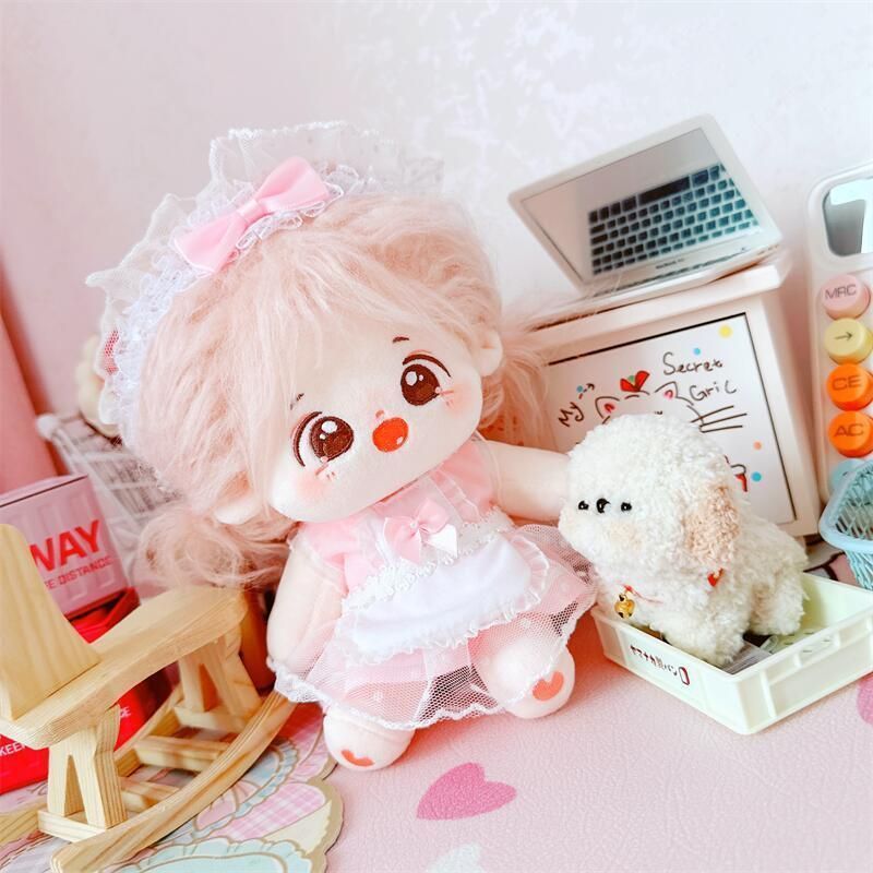 10cm ぬい服 メイド服 ピンク ゴスロリ フリル ぬいぐるみ用 着せ替え