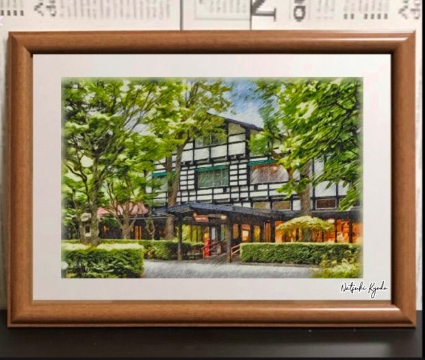 ジブリアート7 風立ちぬより「万平ホテル」25cm×34cm額装 ジブリアート7 風立ちぬより「万平ホテル」25cm×34cm 額装 京藤
