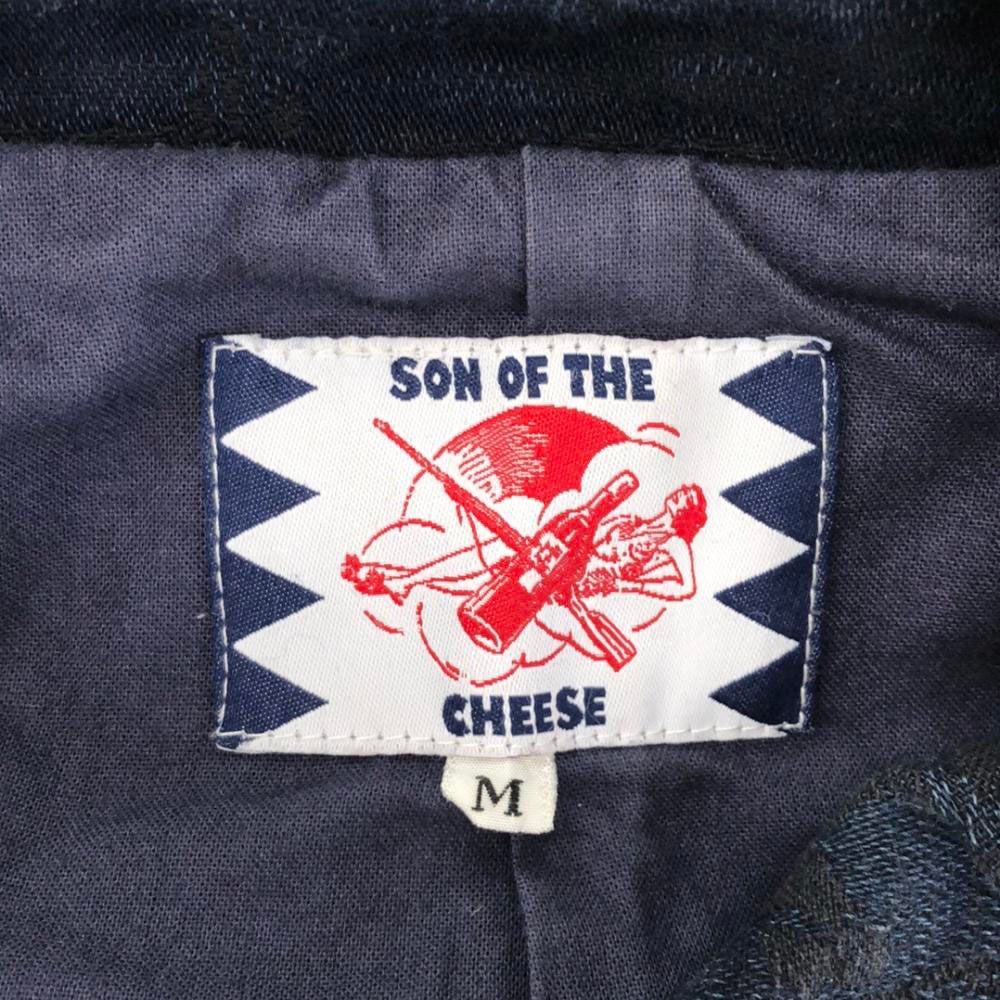 サノバチーズ フード付き ステンカラーコート M ネイビー×ブラック SON