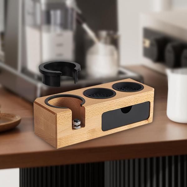ブナ材 コーヒータンパーステーション ポルタフィルターホルダー コーヒータンパースタンド 木製