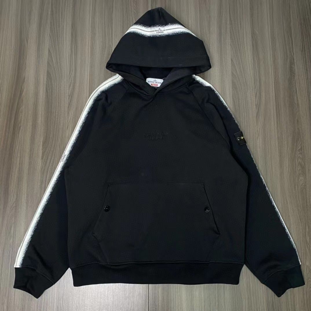 supreme stone island パーカー　XLカラーBLACK